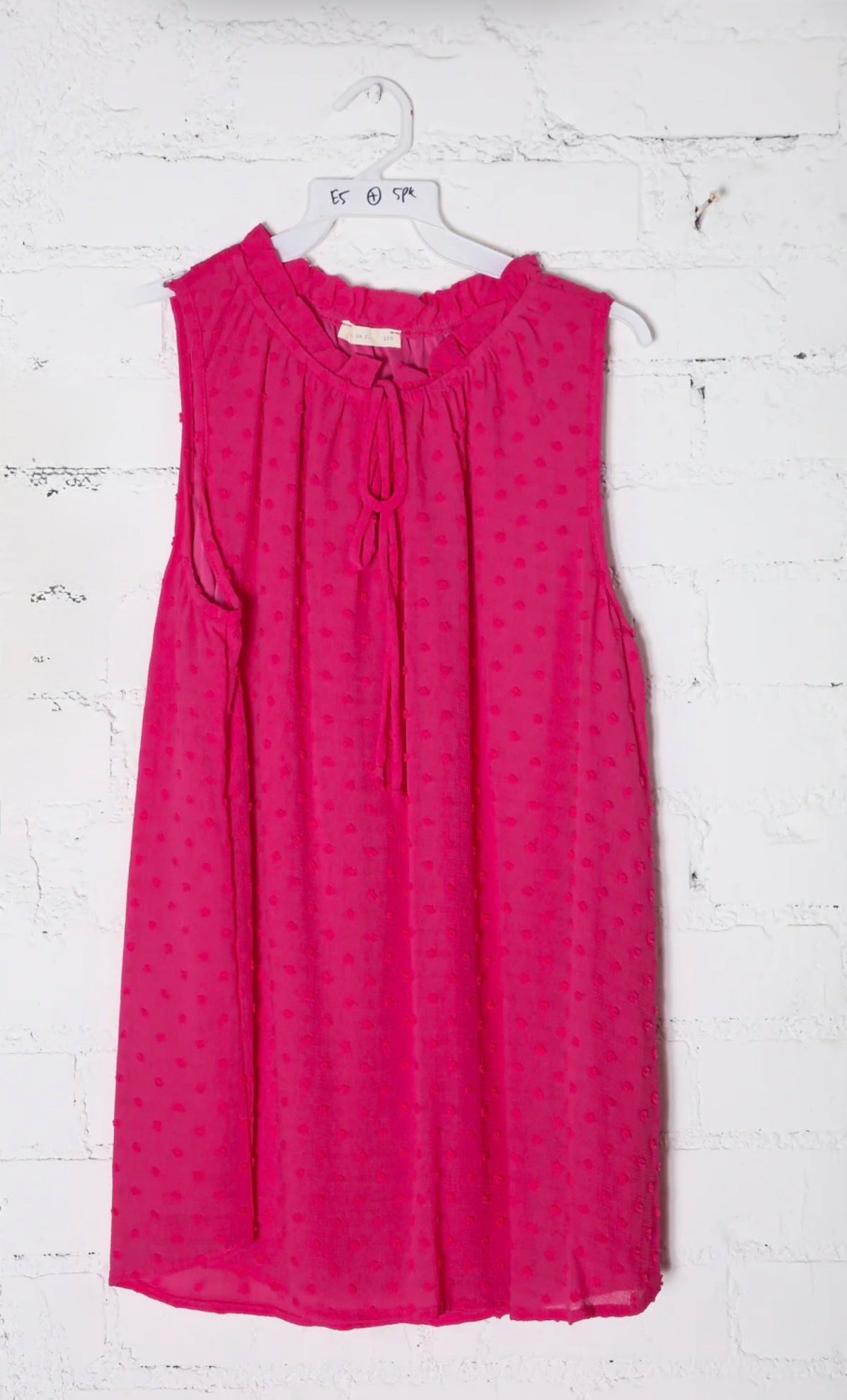 Emma Fuchsia Swiss Dot Lined Top